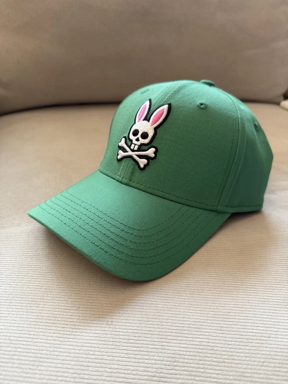 Psycho Bunny Green Cotton Baseball Cap
